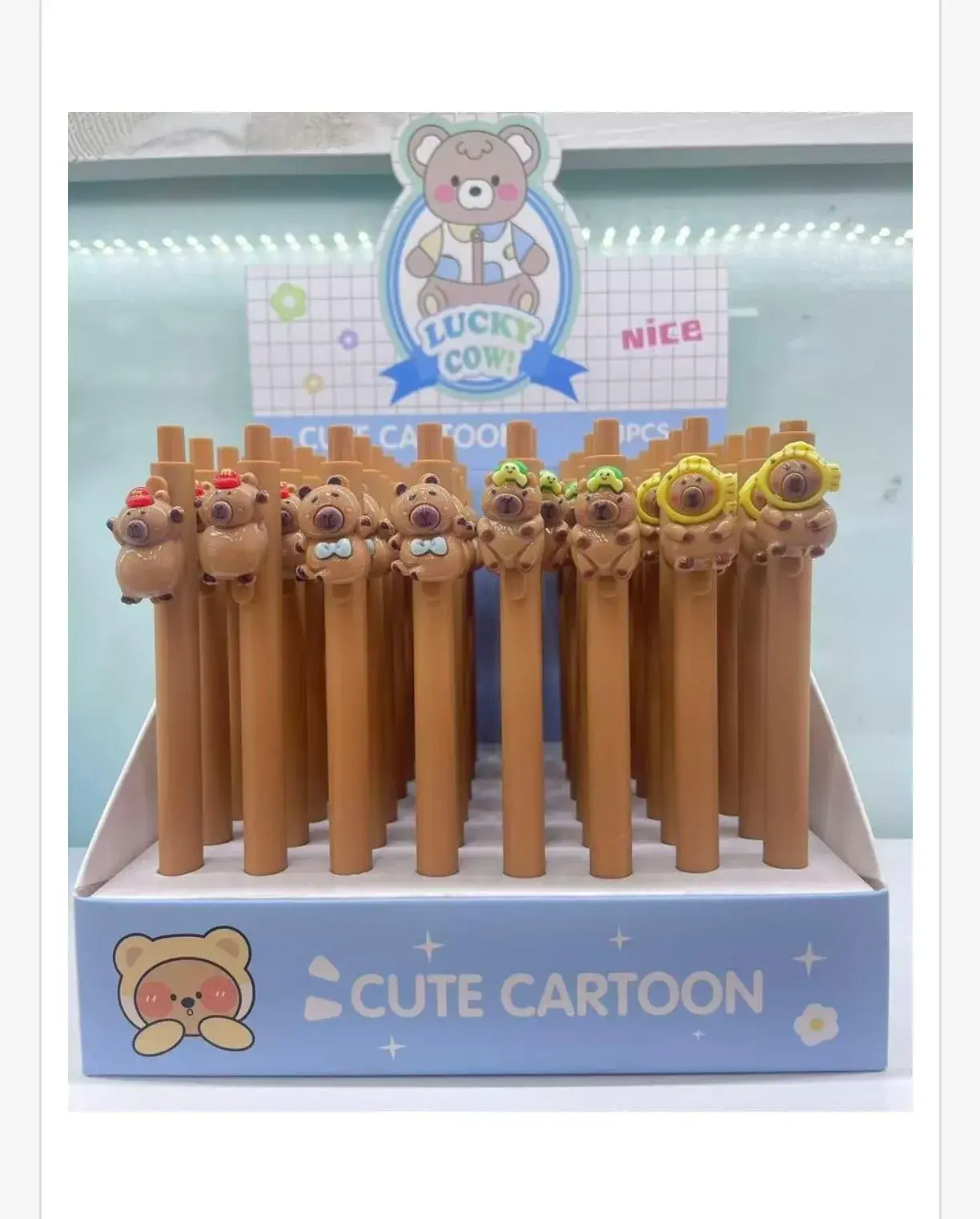 Długopis Kapibara z figurką 3D Cute Cartoon - zestaw 48 szt.