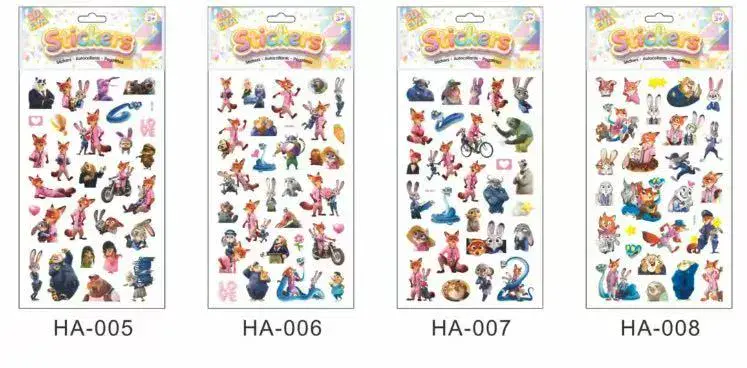 Naklejki Stickers Zwierząt Różnokolorowe HA-005 do HA-008