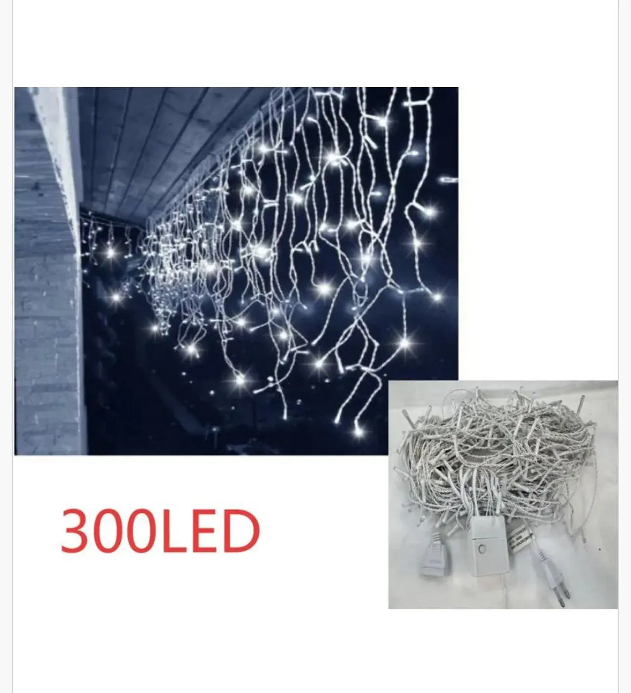 Lampka Dekoracyjna Świąteczna 300LED, kolor biały ciepły