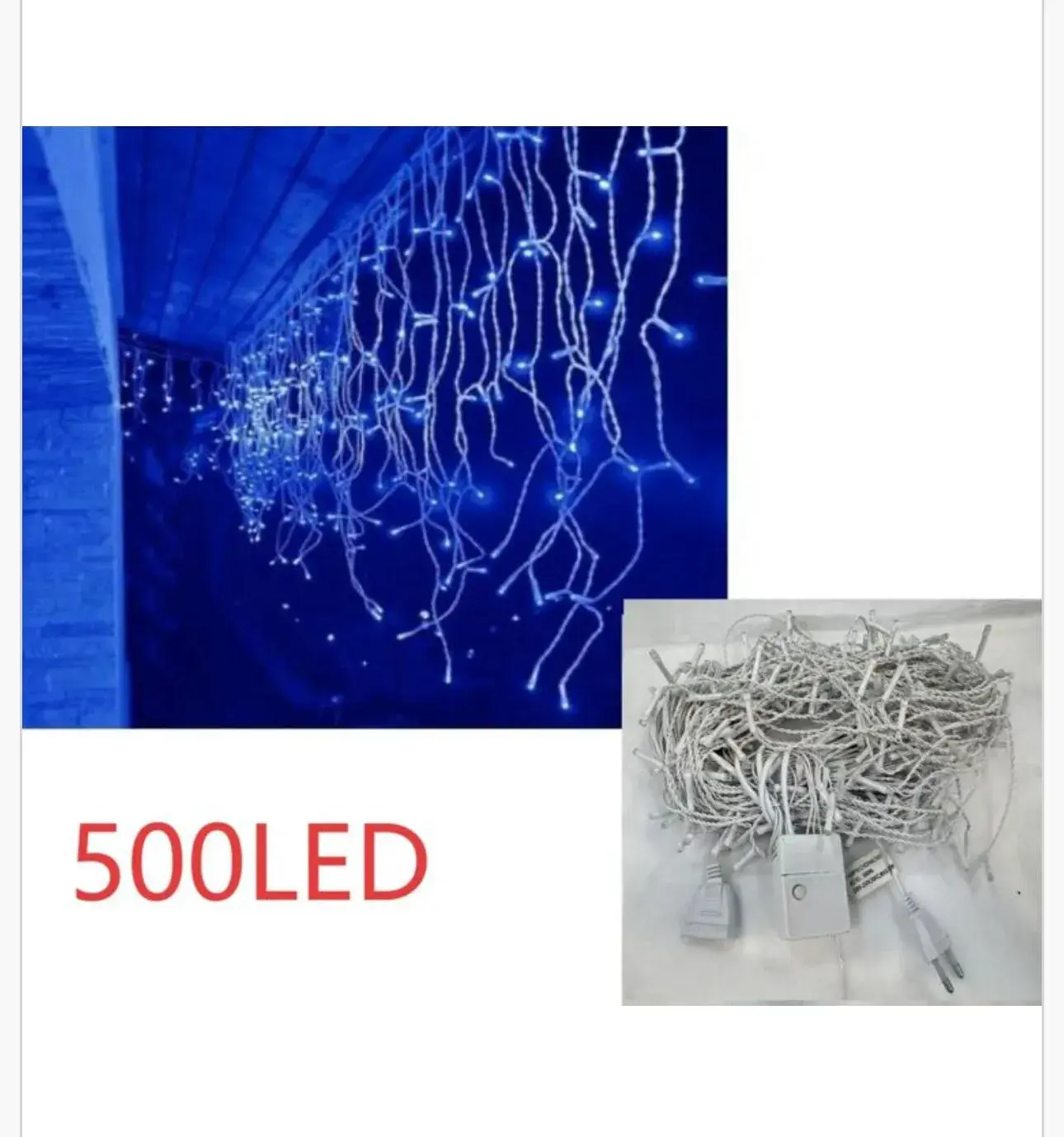 Lampka Dekoracyjna Świąteczna 500 LED, niebieskie diody led