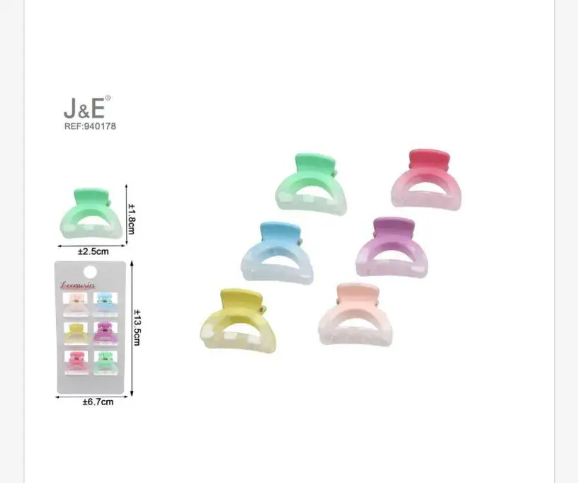 Klamry do włosów J&E pastelowe 12 szt