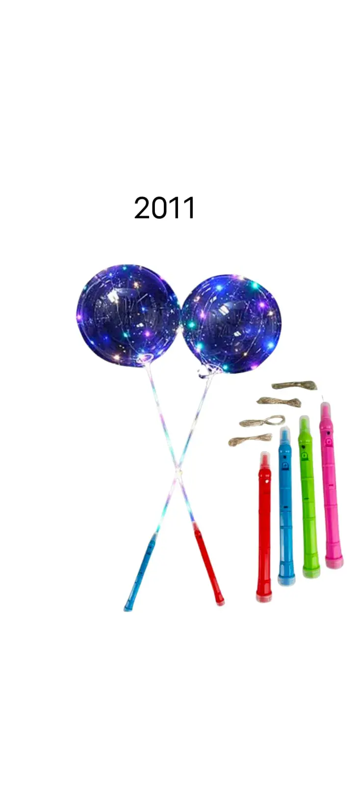 Balon świecący LED niebieski z gwiazdkami, 50 szt/opak.