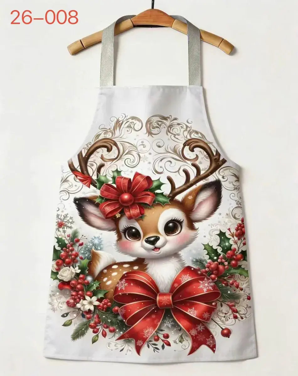 Fartuch kuchenny świąteczny z reniferem 55x68 cm