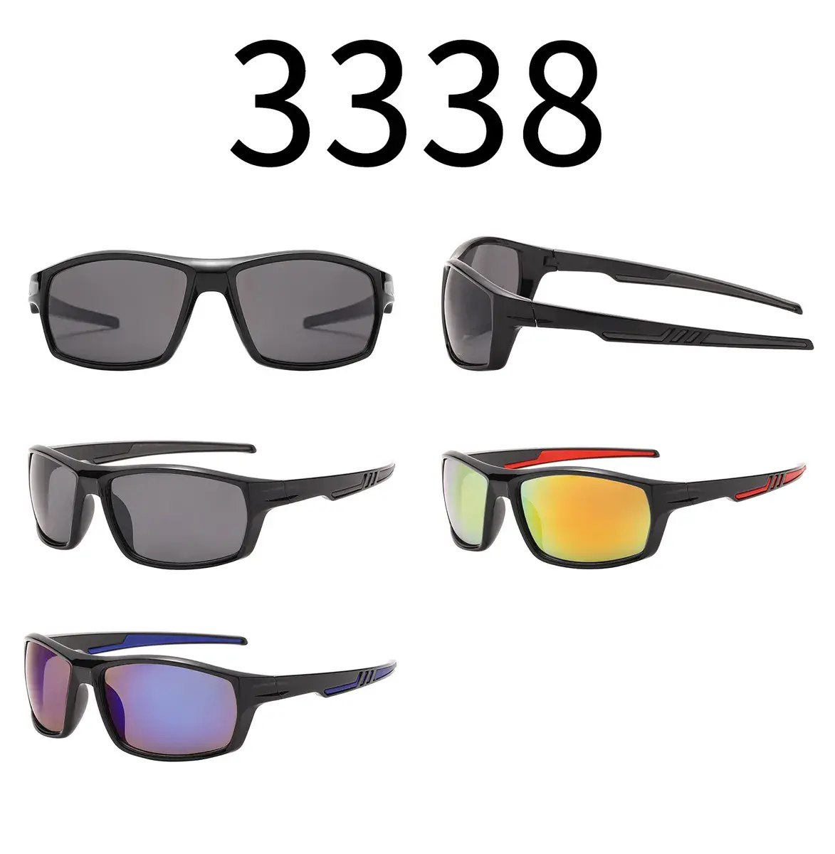 Okulary przeciwsłoneczne sportowe męskie z filtrem UV model 3338