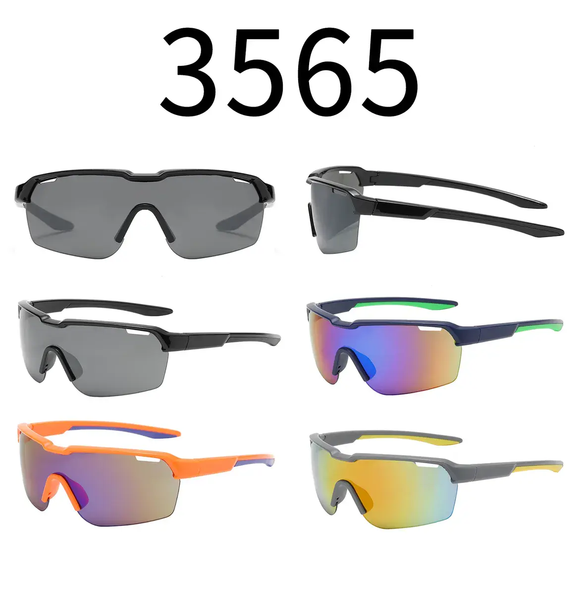 Okulary Sportowe Męskie z Lustrzanymi Soczewkami Model 3565