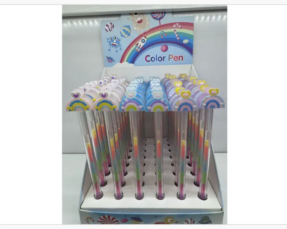 Długopis Color Pen Tęczowy z Sercem, Display 48 szt.