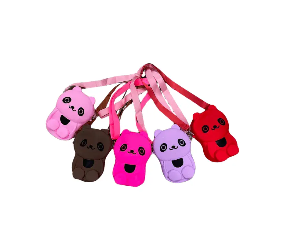 Torebka dla dzieci silikonowa Panda Mix kolorów 12 szt.
