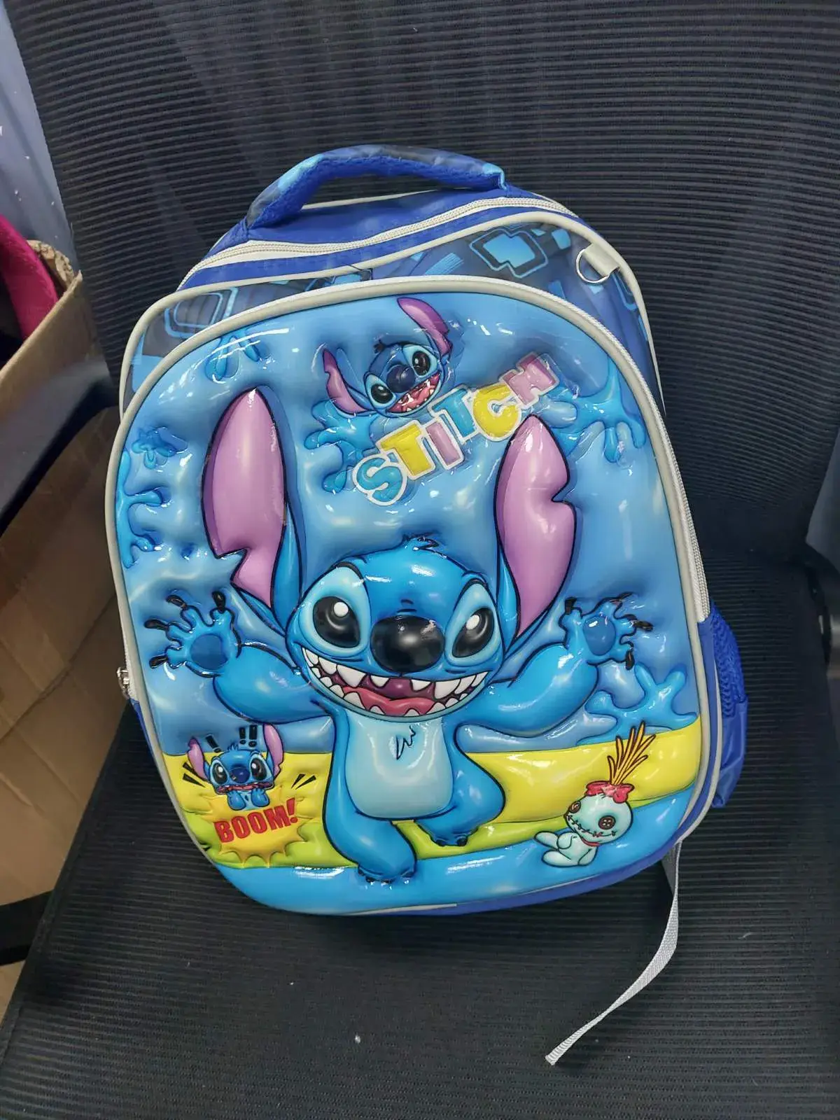Plecak dziecięcy Stitch z wypukłym frontem 3D - Niebieski