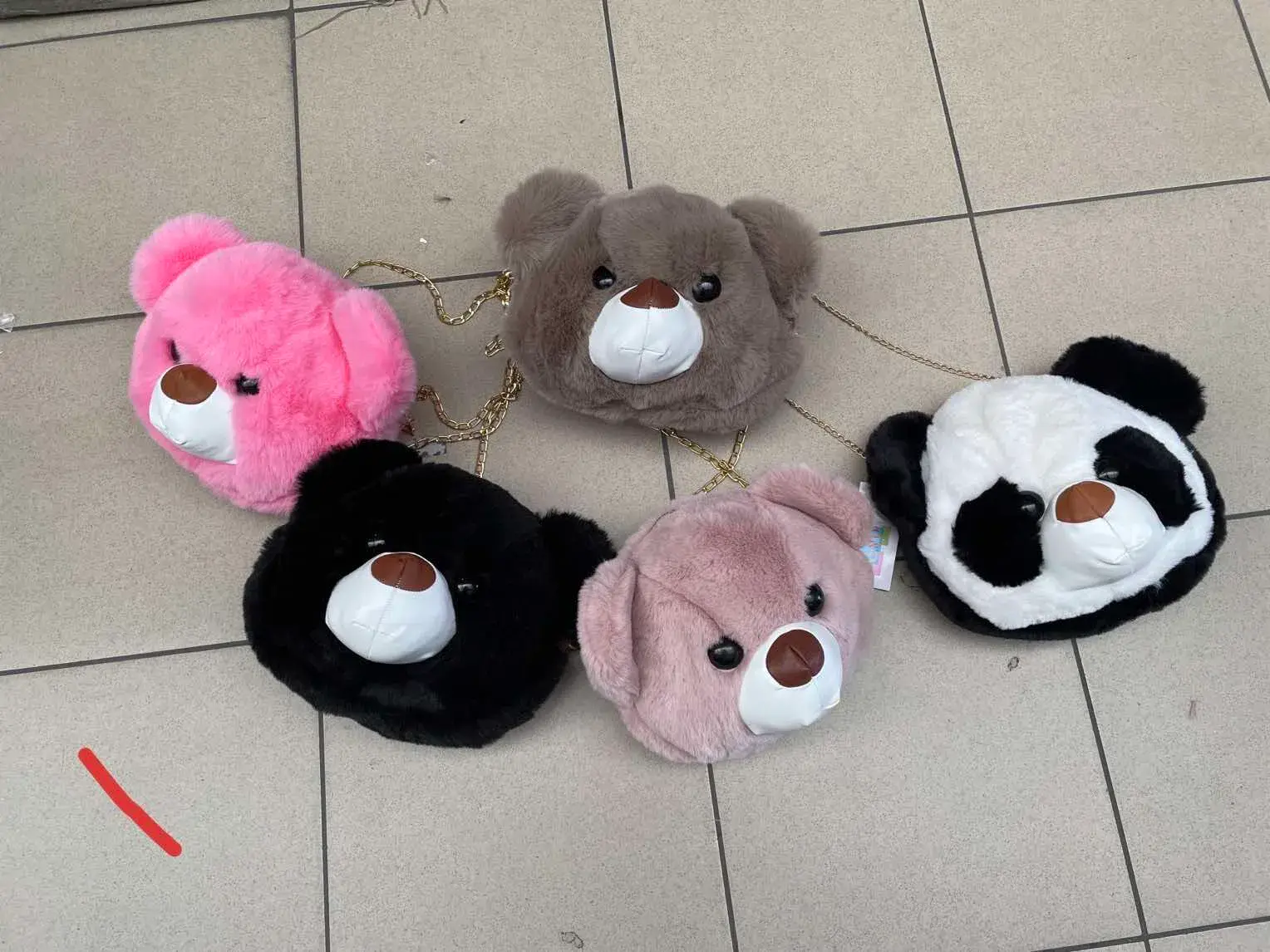 Torebki dla dzieci pluszowe z motywem misia 12 szt