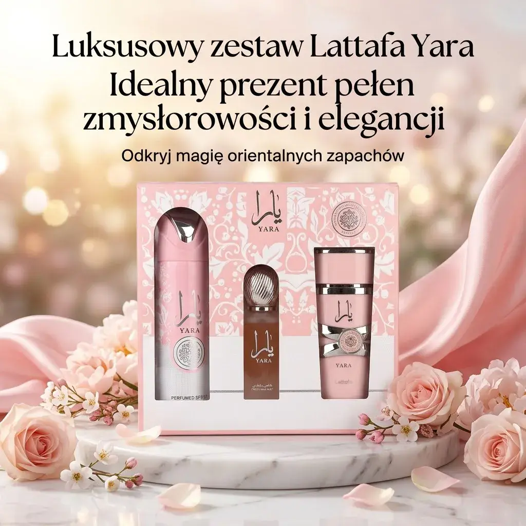 Zestaw upominkowy Lattafa Yara perfumy i pielęgnacja ciała różowy