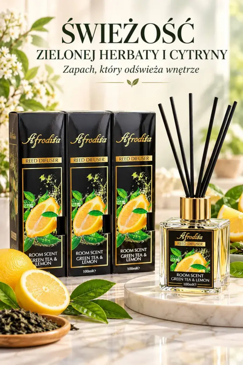 Afrodita reed difuser zapach zielona herbata i cytryna 100 ml