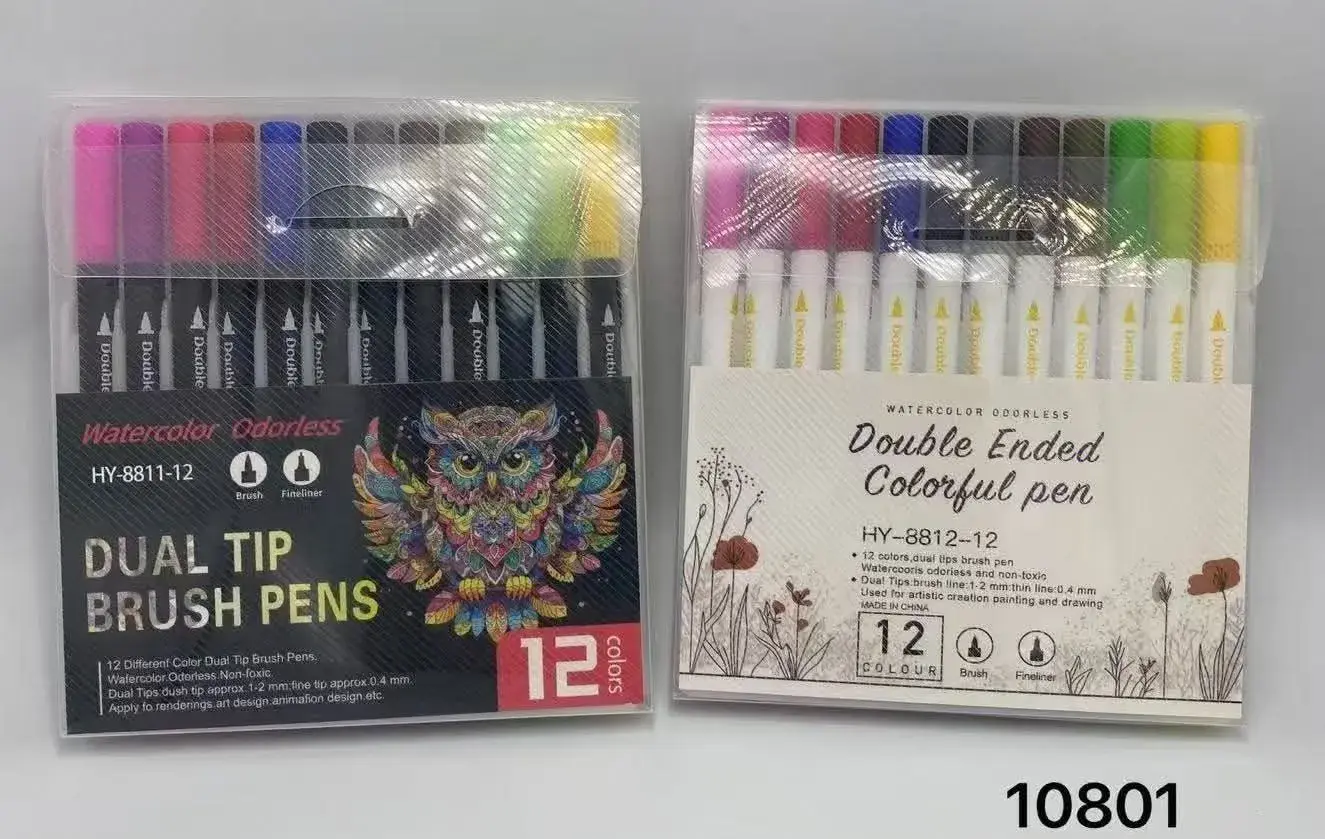 Pióra dwustronne Dual Tip Brush Pens 12 kolorów
