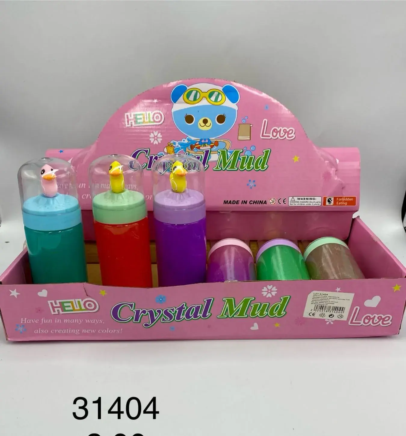 Zabawki Slime Crystal Mud w 6 kolorach, opak. 12 szt