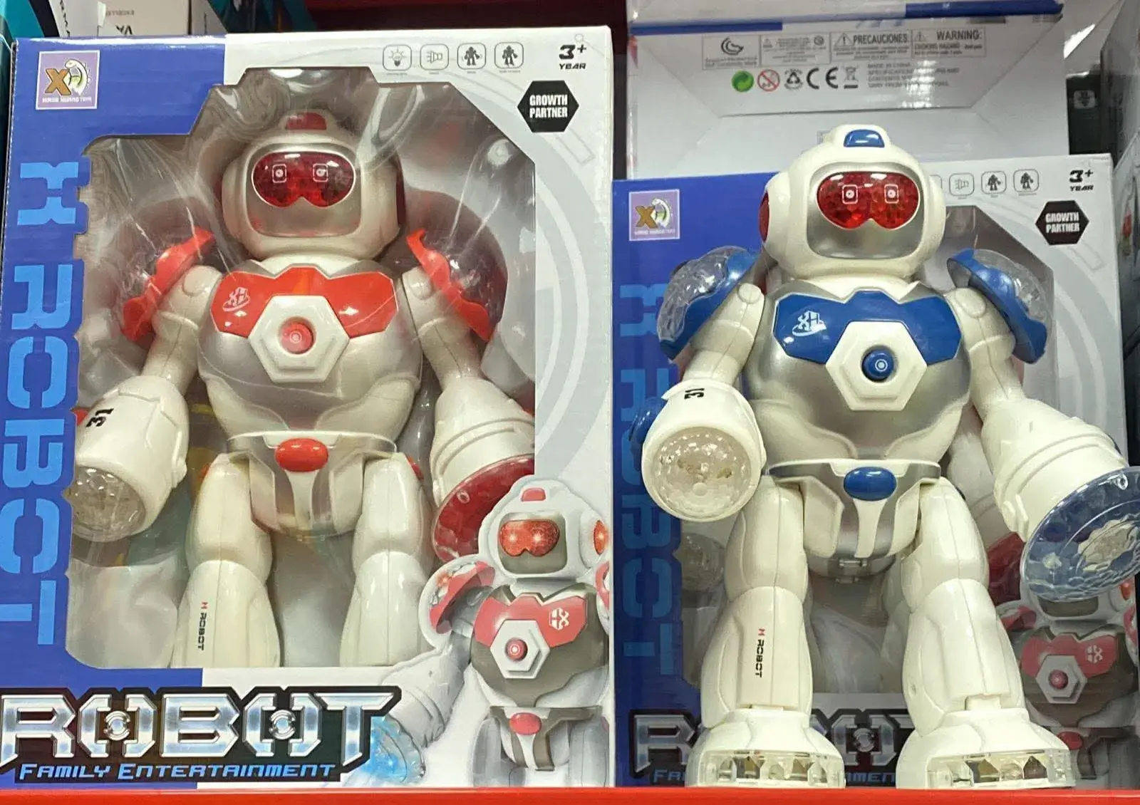 Zabawka Robot Cool Lights Elektryczny z LED, kolor czerwony z białym
