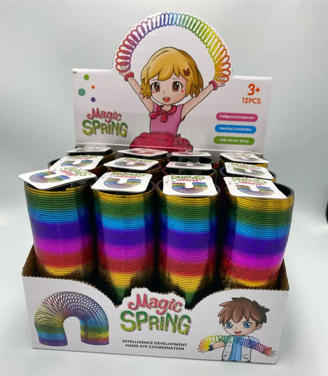 Zabawki Magic Spring - sprężynki tęczowe, 12 szt