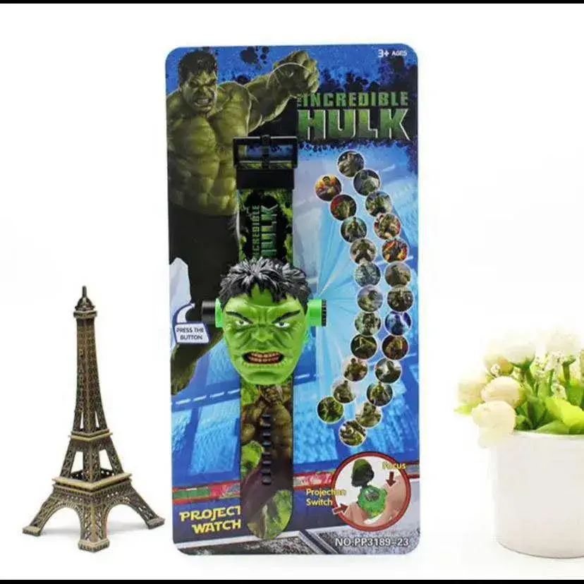 Zabawka zegarek Incredible Hulk zielony z projekcją