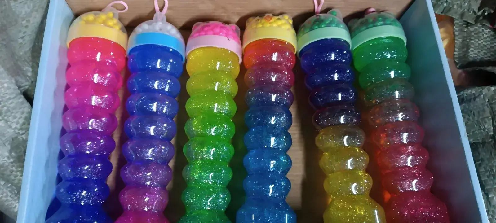Zabawki Slime w butelkach brokatowych 12 szt