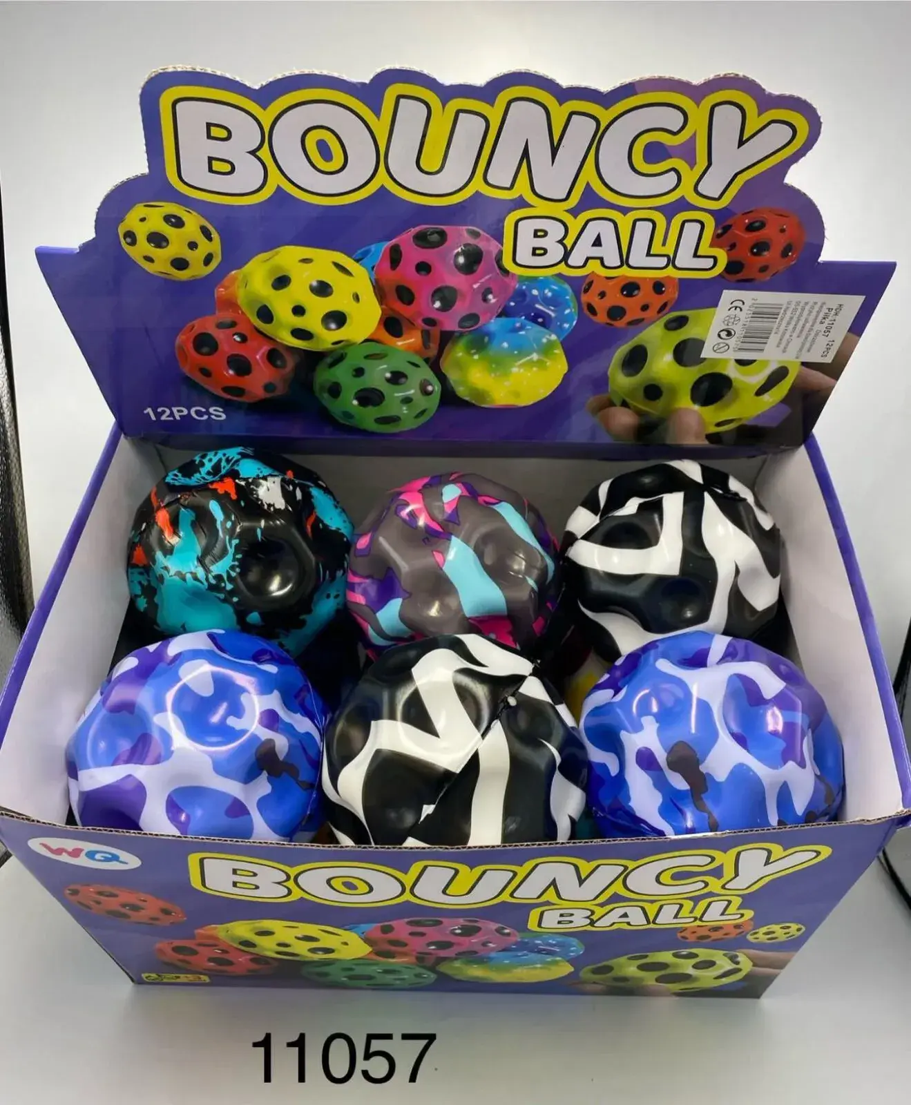 Zabawki Bouncy Ball 11cm, opak. 12 szt, w wielu kolorach