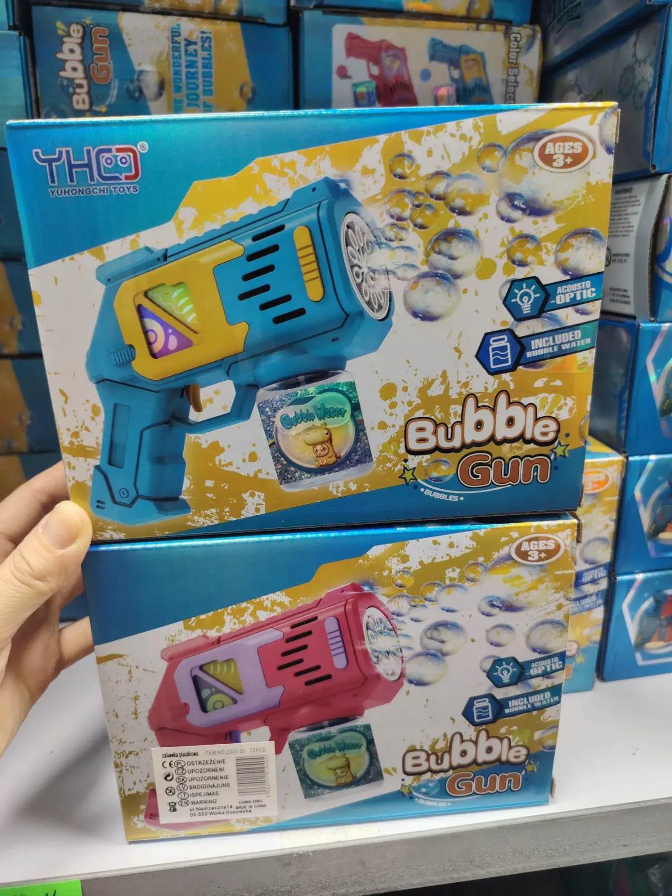 Pistolet do baniek mydlanych Bubble Gun YHC niebieski/różowy