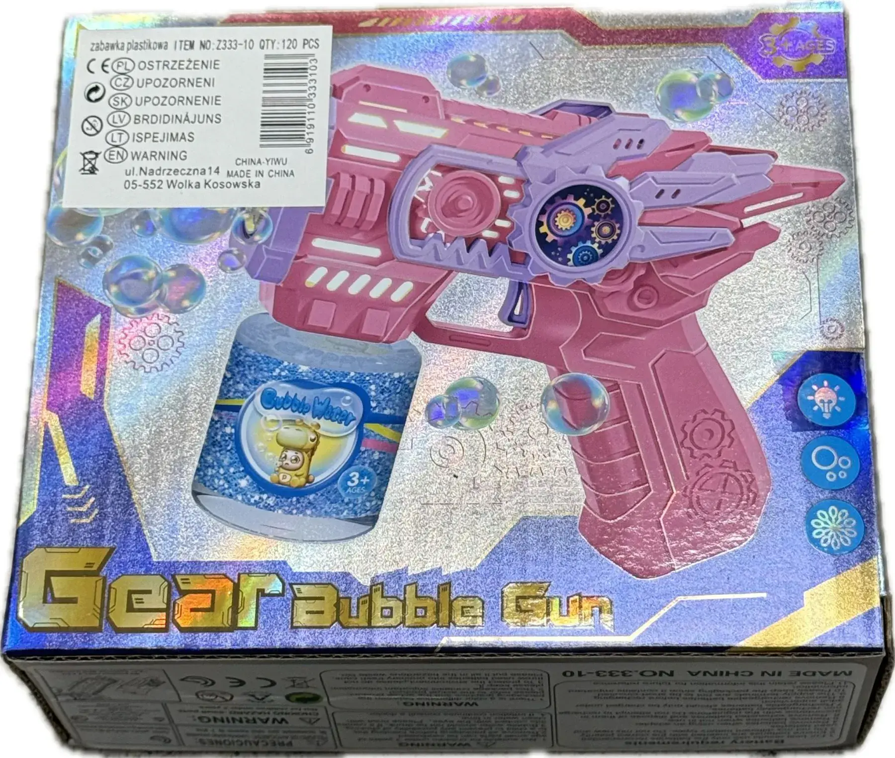 Pistolet do baniek mydlanych Fear Bubble Gun różowy