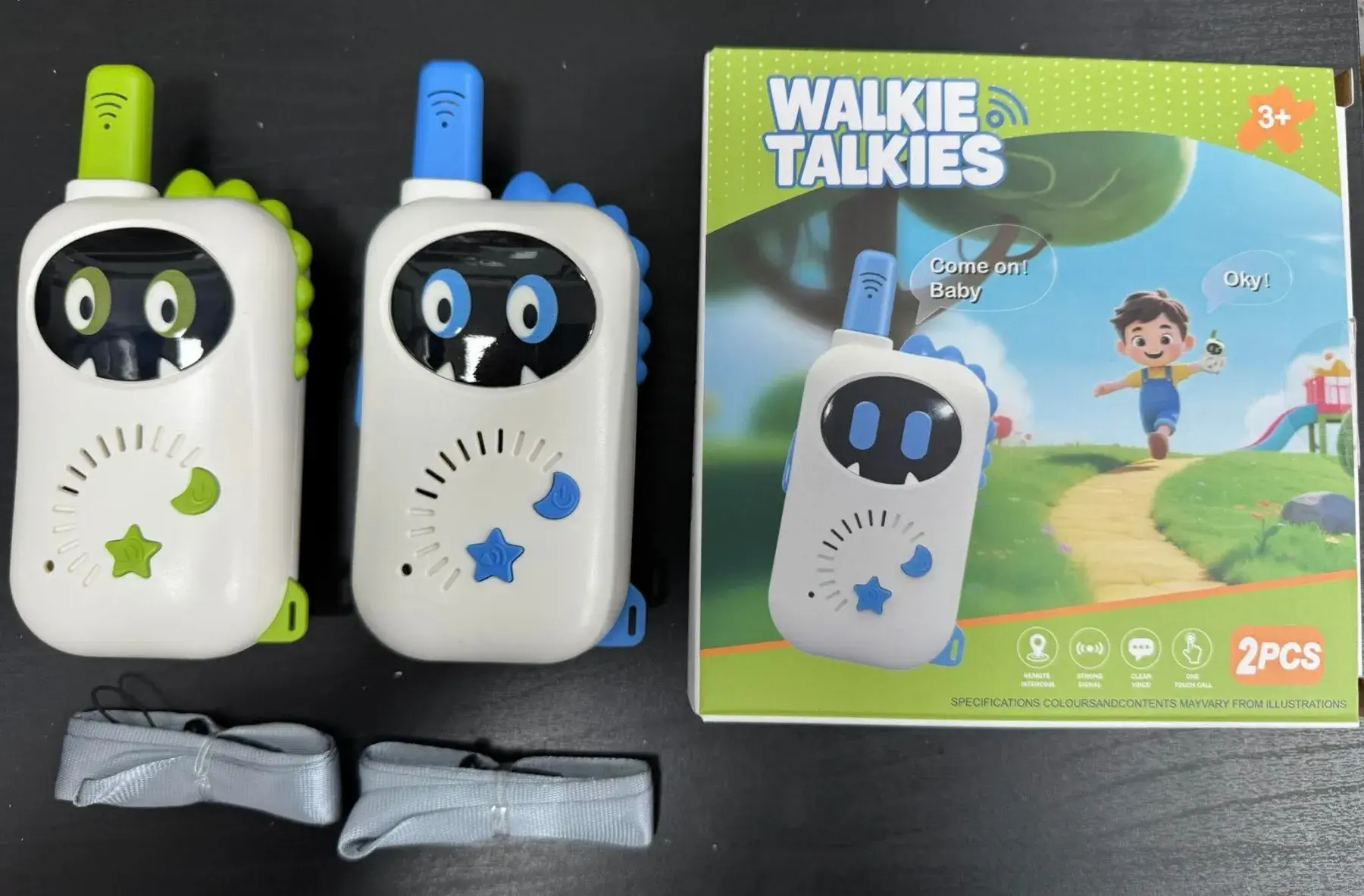 Walkie Talkies Zabawki 2PCS z potworami, kolor biały