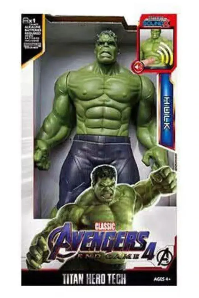 Figurka Hulk zielona z dźwiękiem Avengers Titan Hero Tech