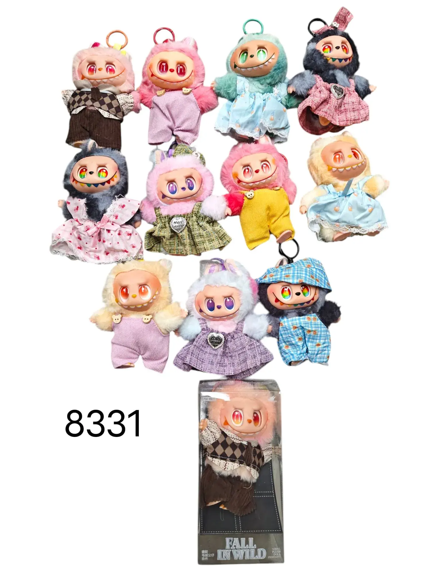 Labubu Pluszowe Zawieszki Figurki Mix Wzorów 12szt
