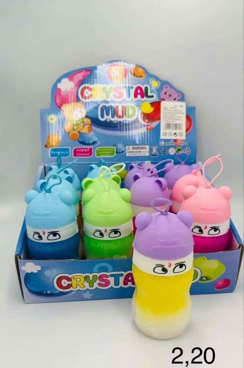 Zabawki Crystal Mud Slime w słoiczkach, 12 szt