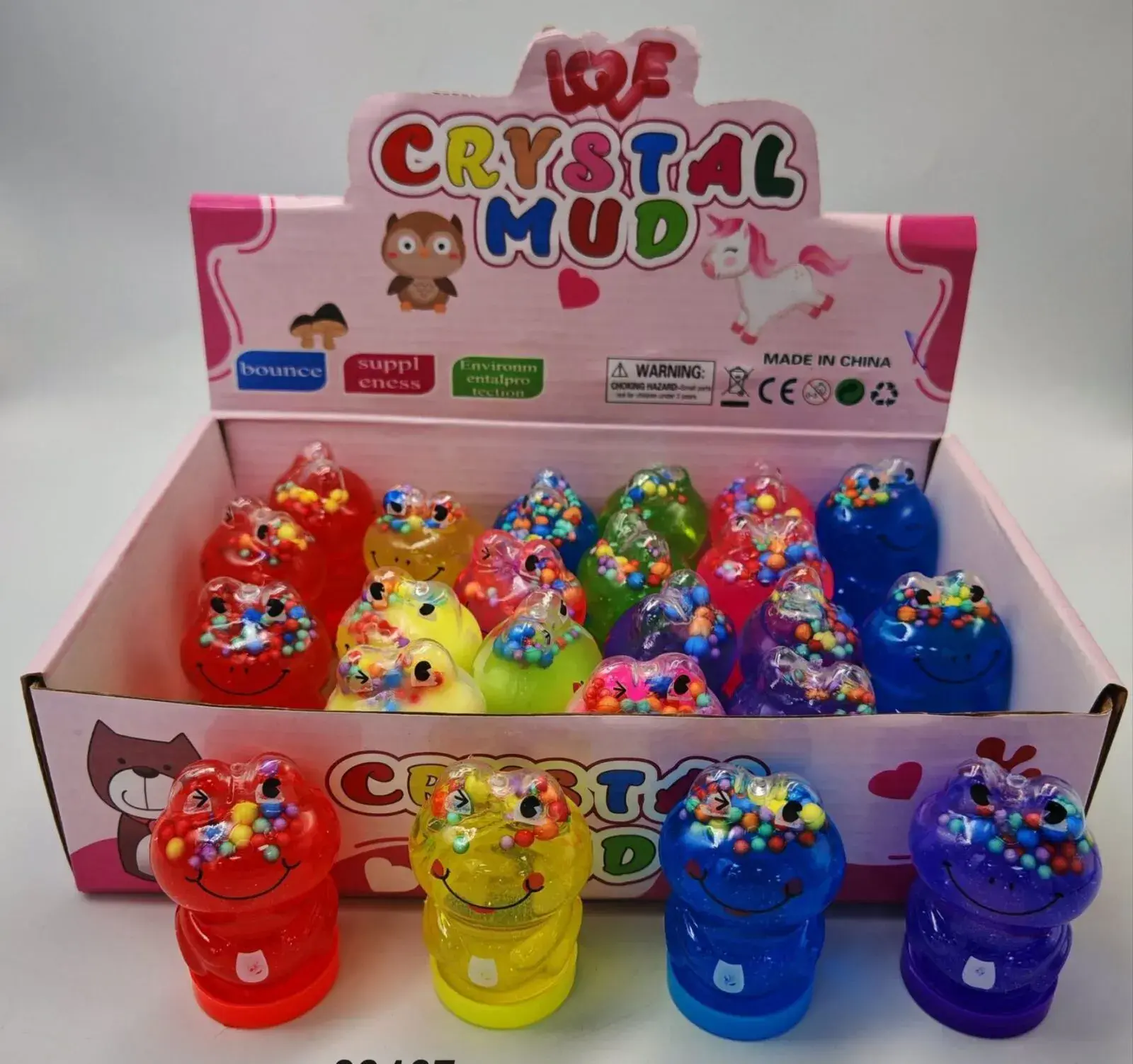 Zabawki Crystal Mud - kolorowe kulki slime w słoiczkach