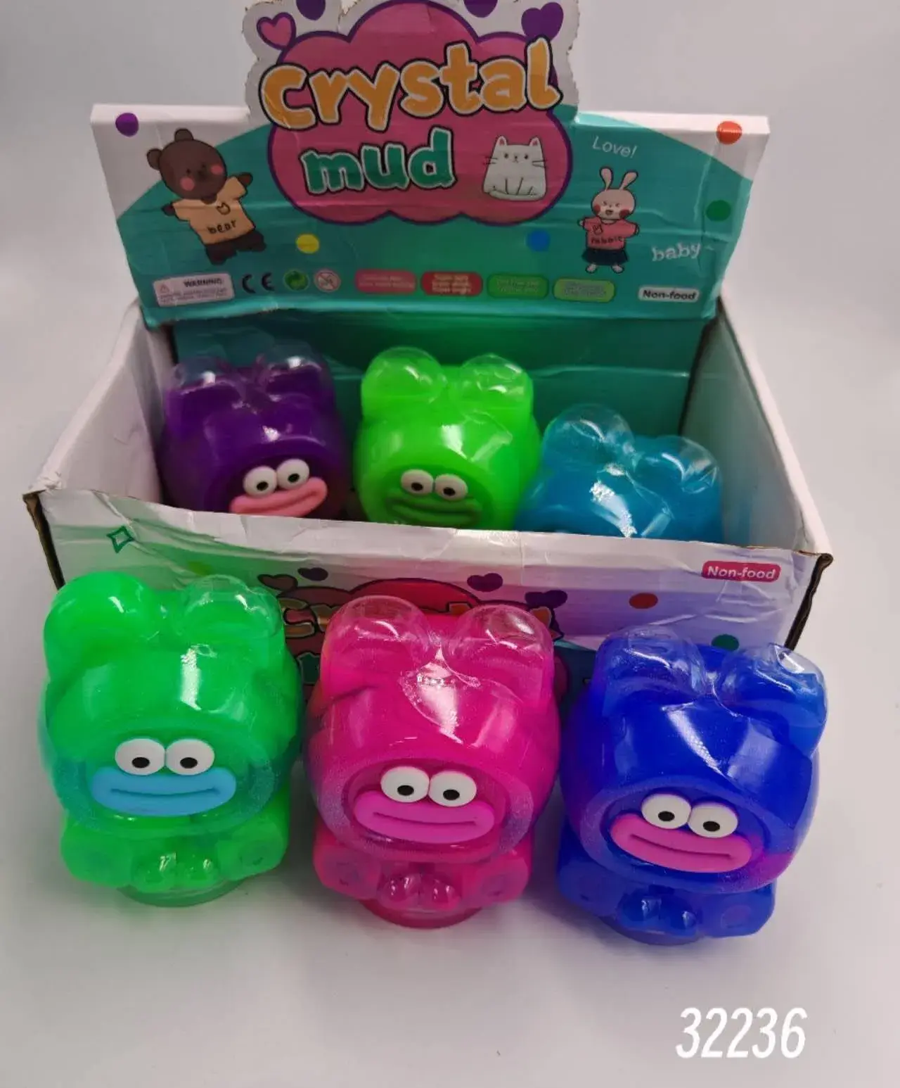 Zabawki Slime Crystal Mud Żabki 12 szt. - Kolorowa Masa Plastyczna