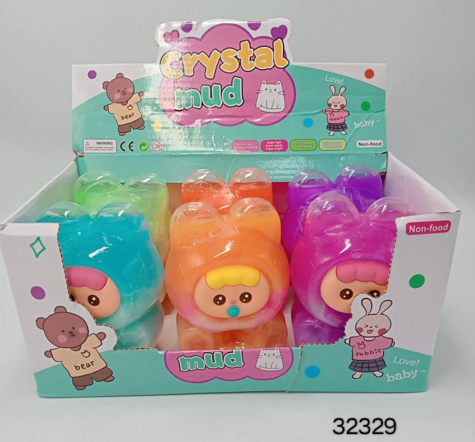 Zabawki Slime Labubu Crystal Mud, masa plastyczna 12 szt.