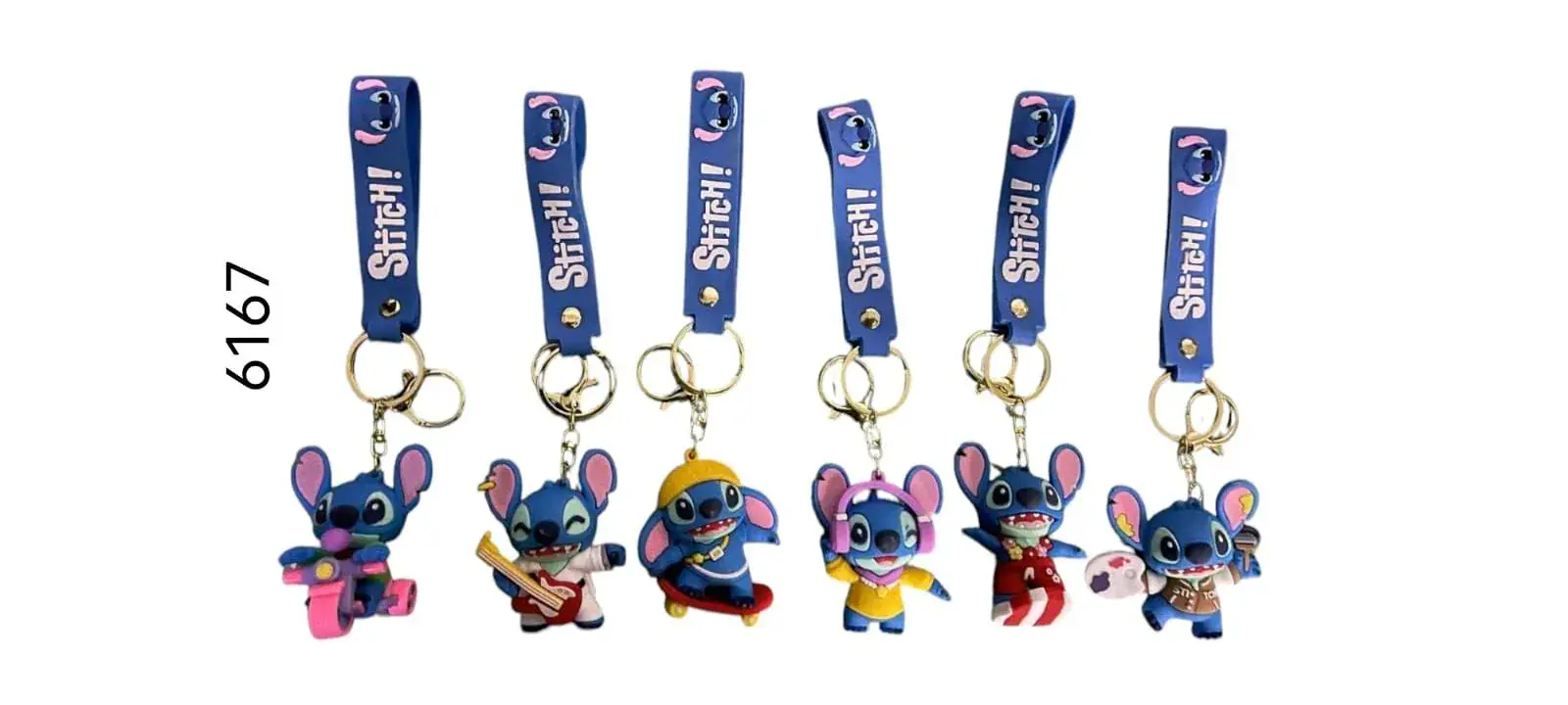 Brelok do Kluczy Stitch 6 wzorów niebieski