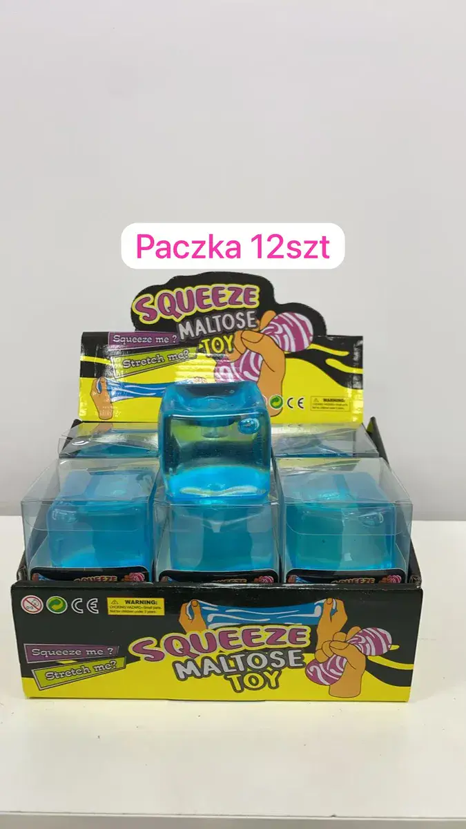 Zabawka antystresowa kostka niebieska przezroczysta