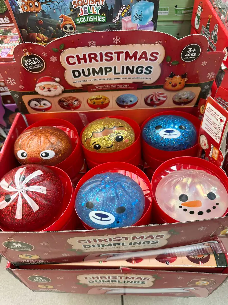 Christmas Dumplings miękkie squishy żelowe zabawki brokatowe 6 wzorów