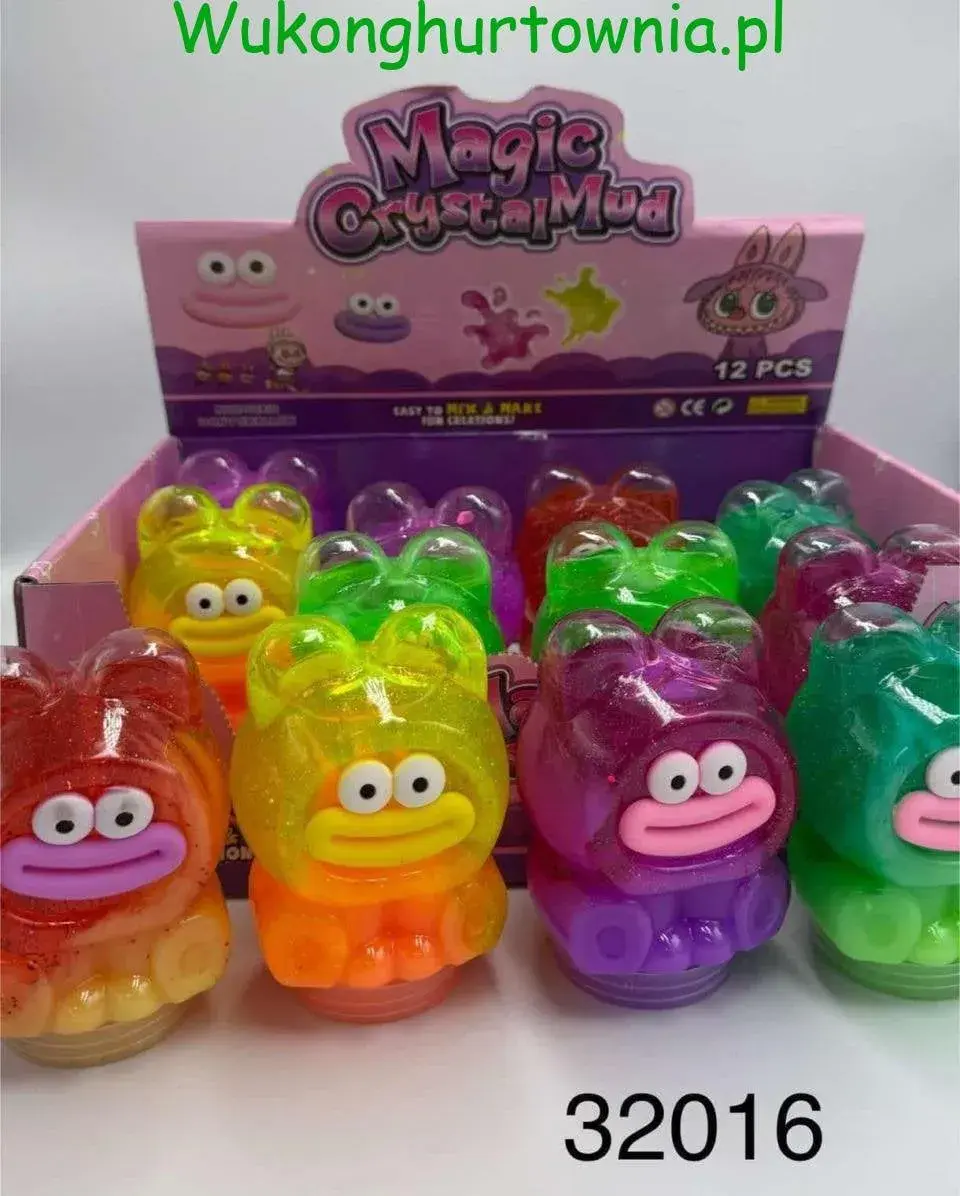 Slime Magic Crystal Mud 12 szt - figurki stworki z brokatem