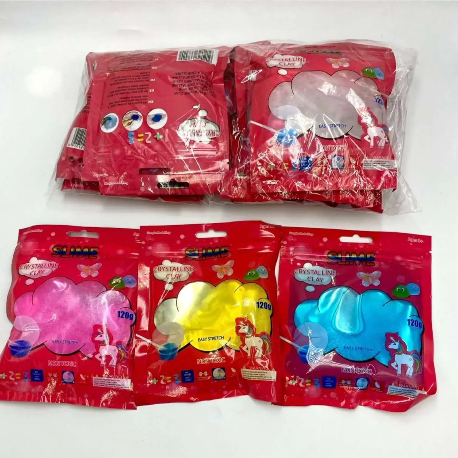 Zabawki Slime Crystalline Clay 120g - masa plastyczna 24 szt