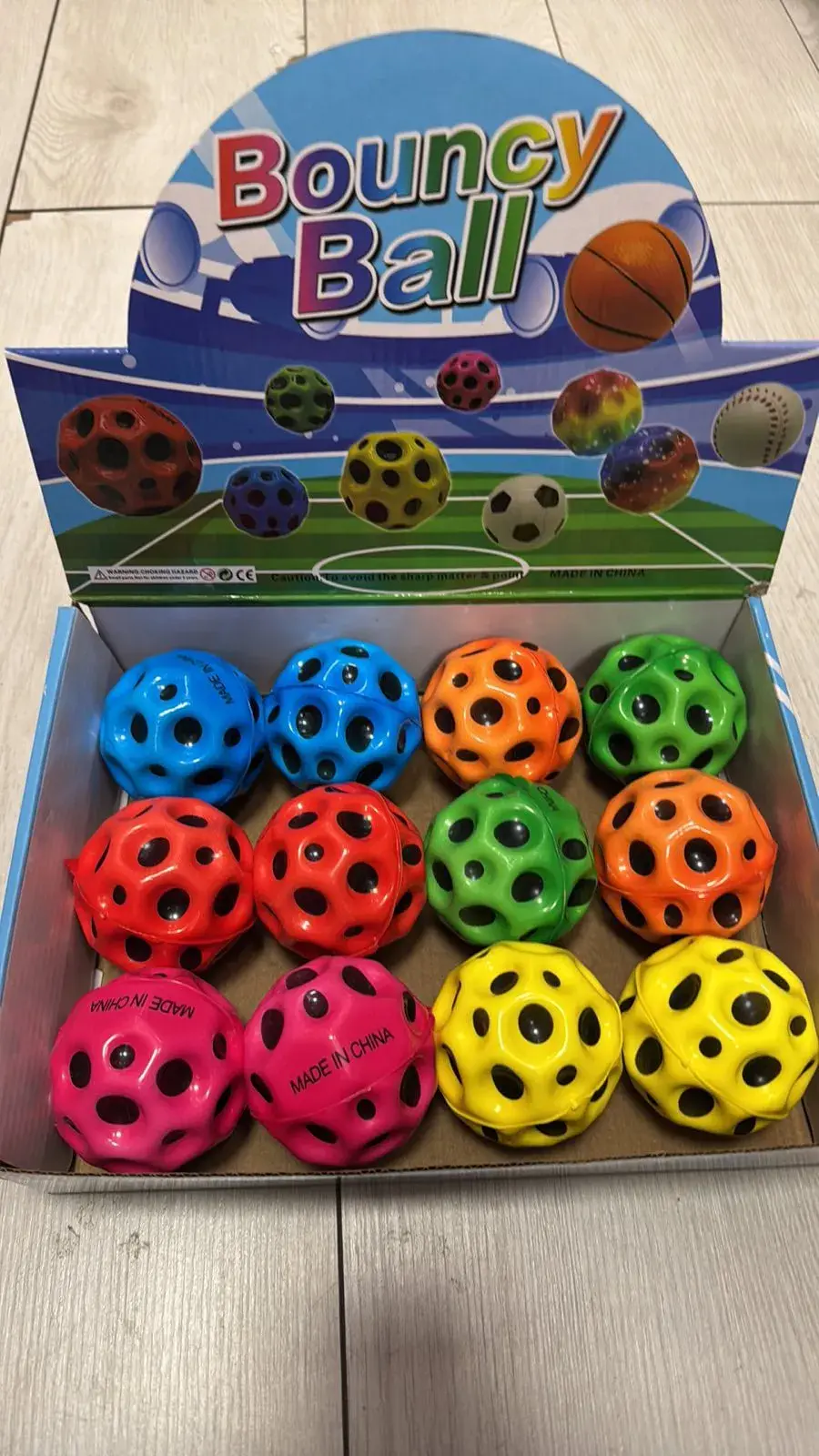 Zabawki Bouncy Ball - kolorowe piłeczki do skakania, 12 szt