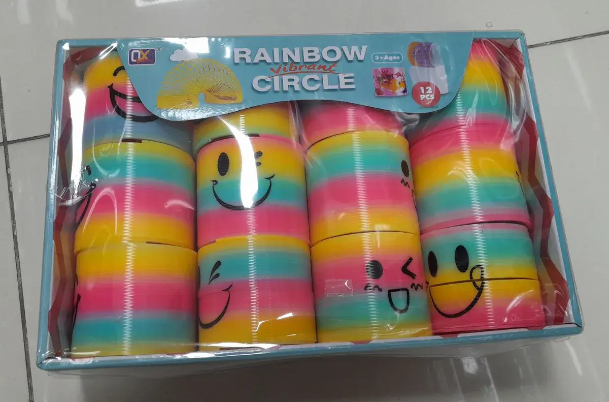 Kolorowa sprężyna zabawka rainbow vibrant circle 12 sztuk