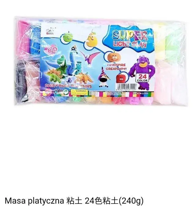 Super light clay masa plastyczna 24 kolory 240g zestaw kreatywny