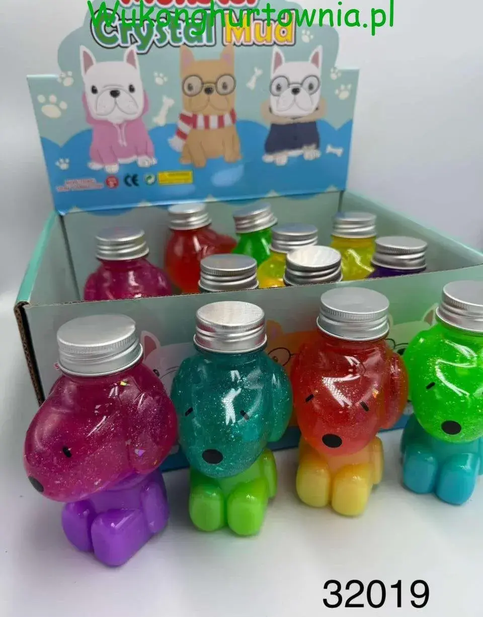 Zabawki slime Crystal Mud pieski z brokatem 12 szt. kolorowe