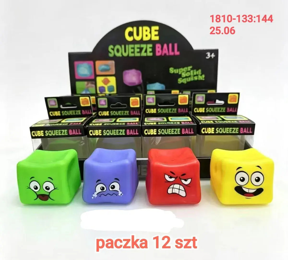 Kostka antystresowa Cube Squeeze Ball kolorowa zabawka