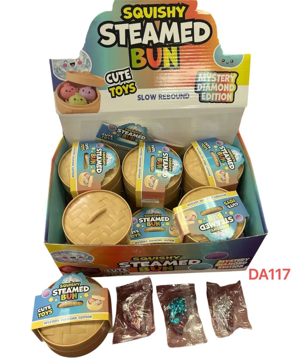 Squishy Steamed Bun zabawka antystresowa Mystery Diamond Edition, kolor jasnobrązowy