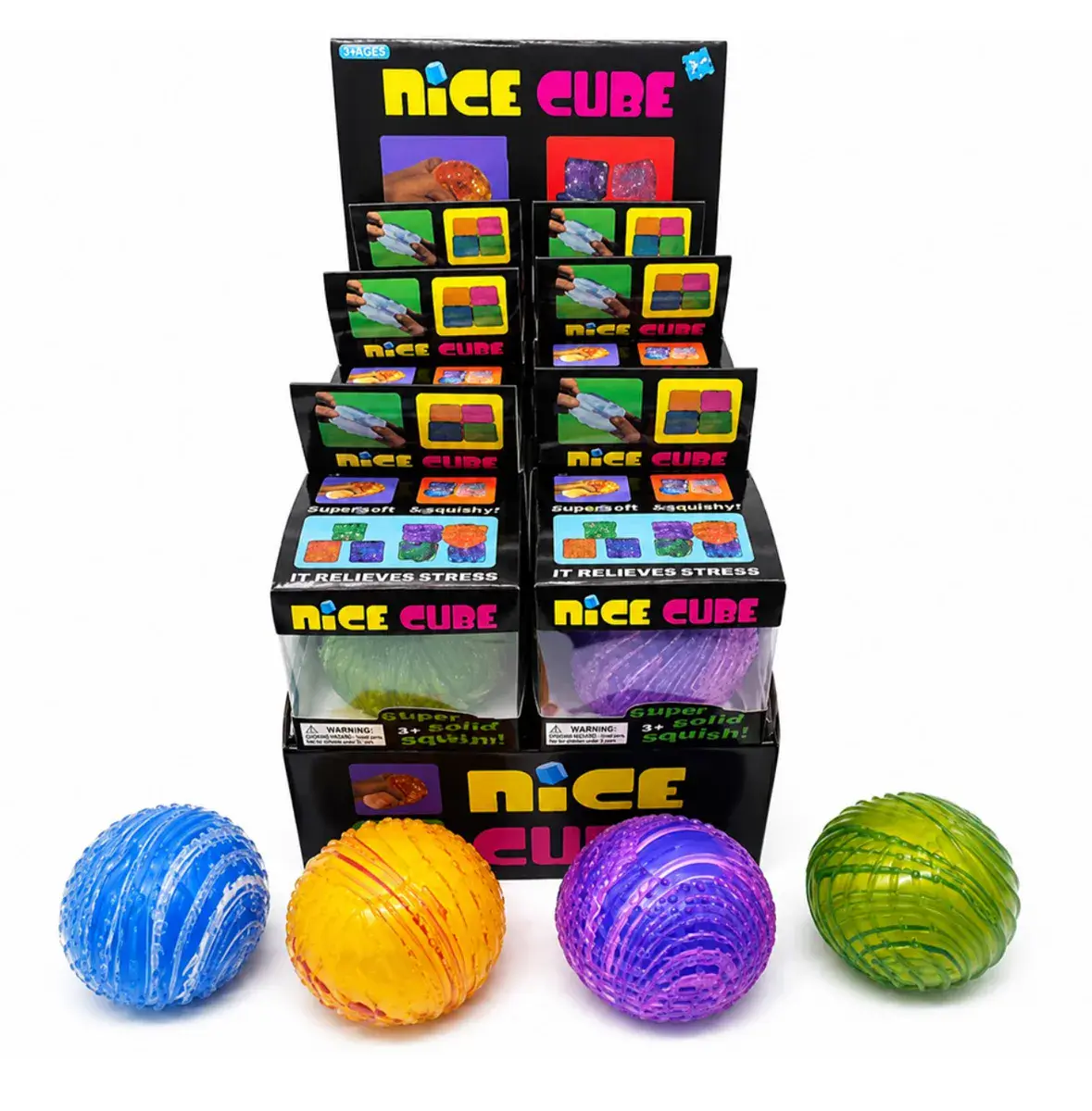 Piłka antystresowa Nice Cube kolorowa miękka do ściskania – wzór 2