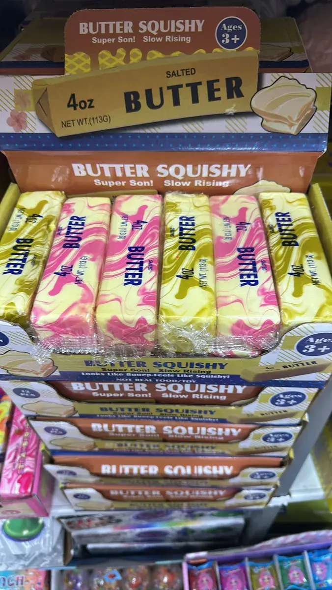 Butter Squishy zabawka piankowa imitująca kostkę masła 113g