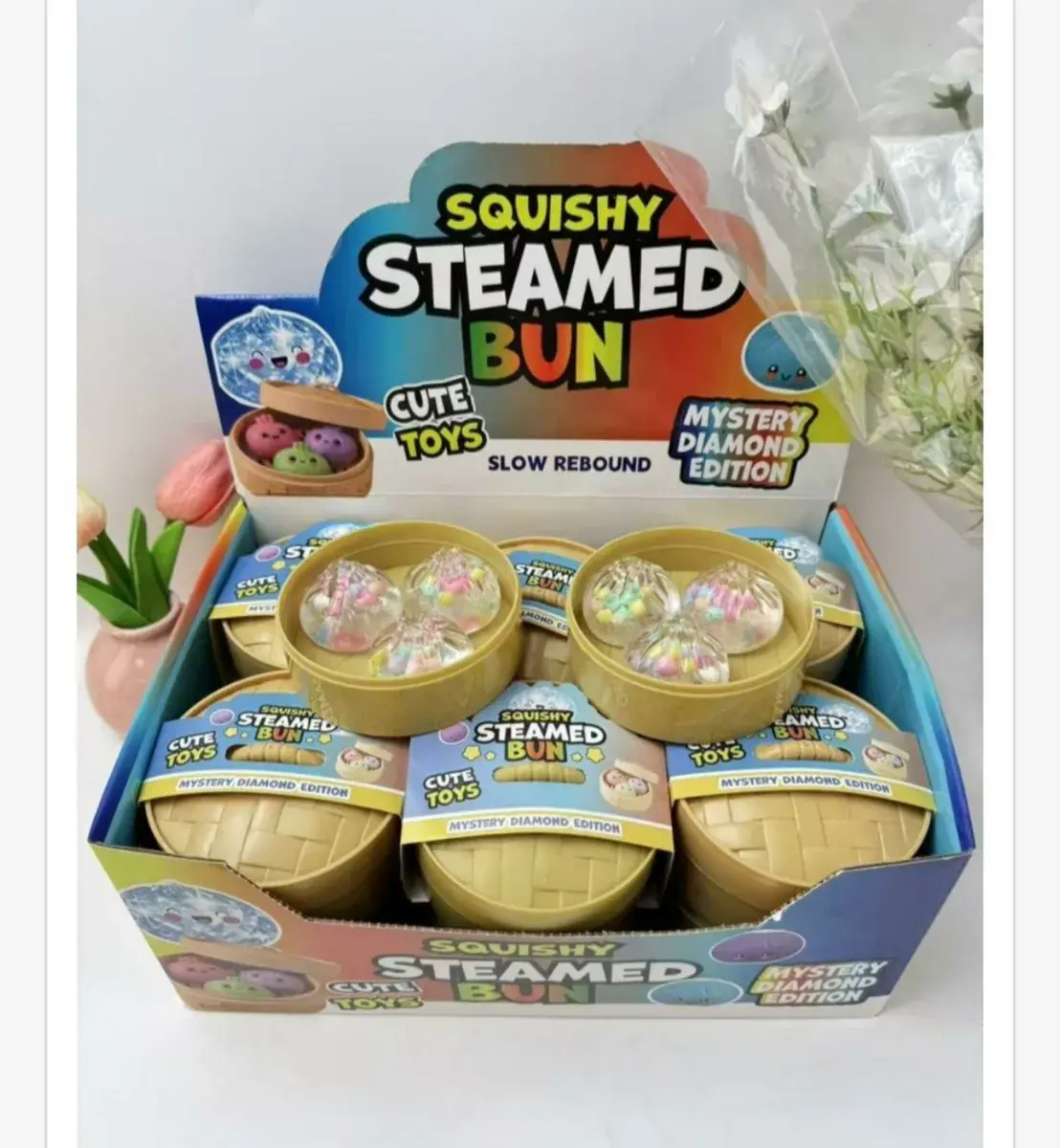 Squishy Steamed Bun Mystery Diamond Edition zabawka antystresowa, w wielu kolorach