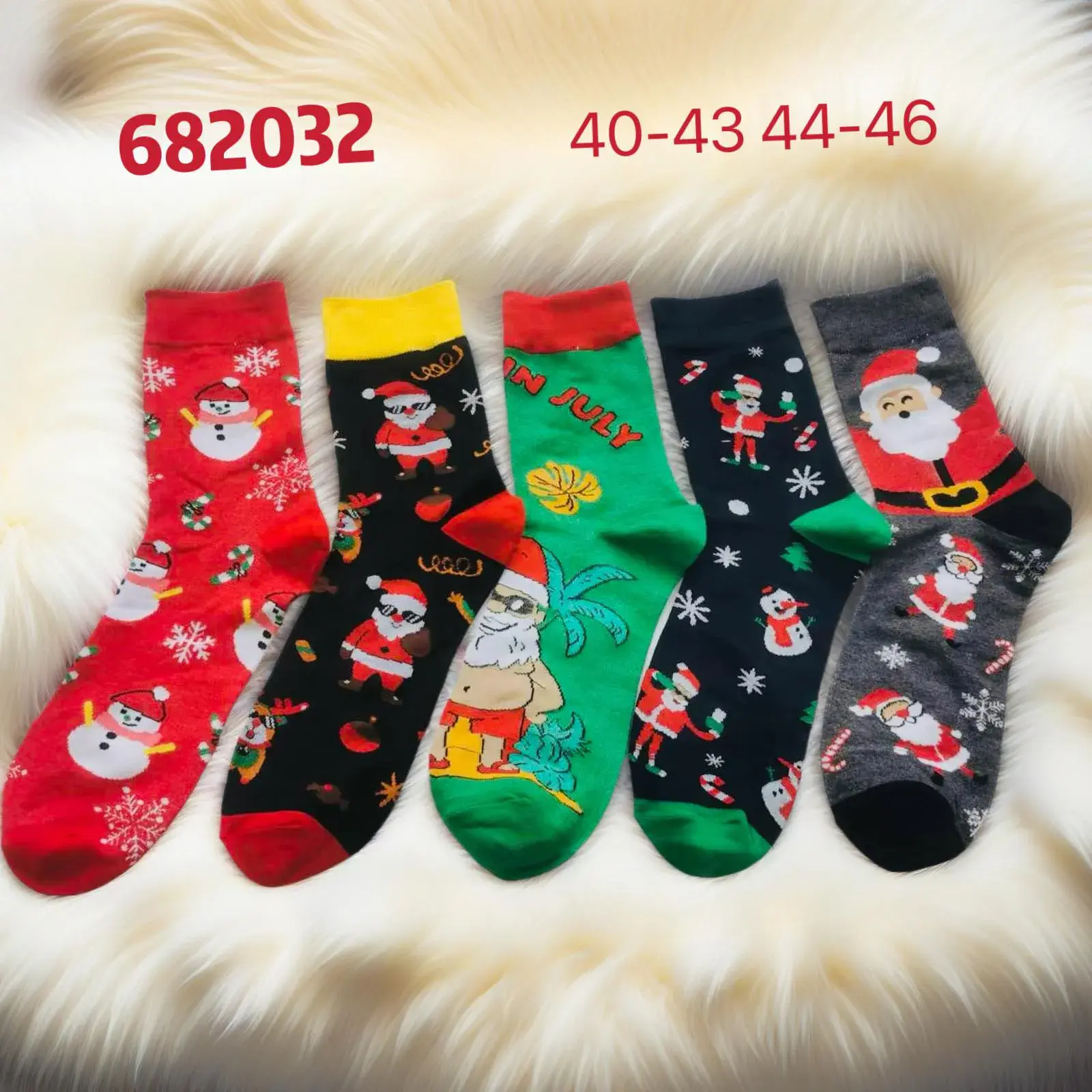 Skarpety damskie świąteczne wzór Santa 40-43/44-46, w wielu kolorach