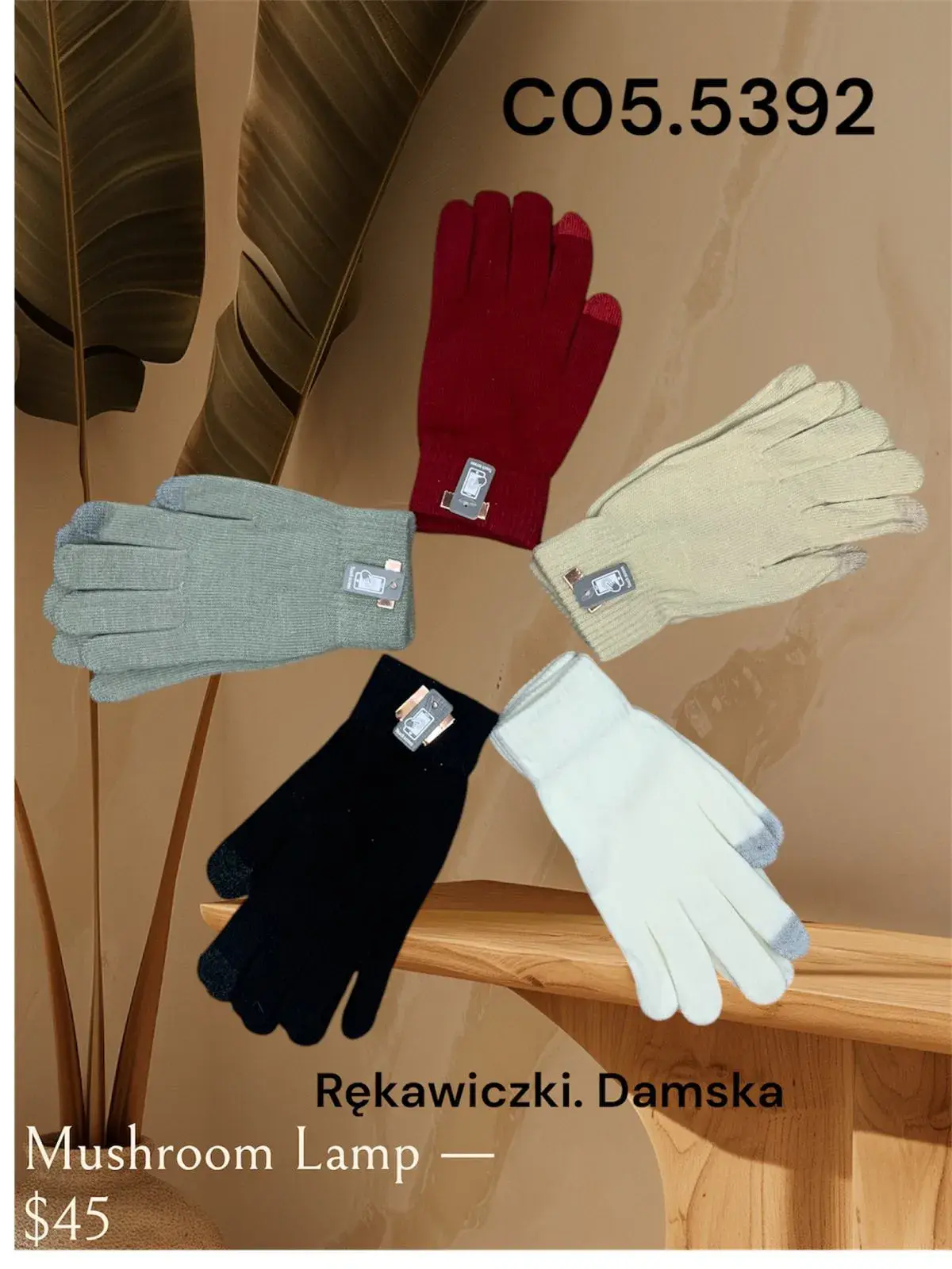 Rękawiczki damskie dzianinowe 5 kolorów, w wielu kolorach