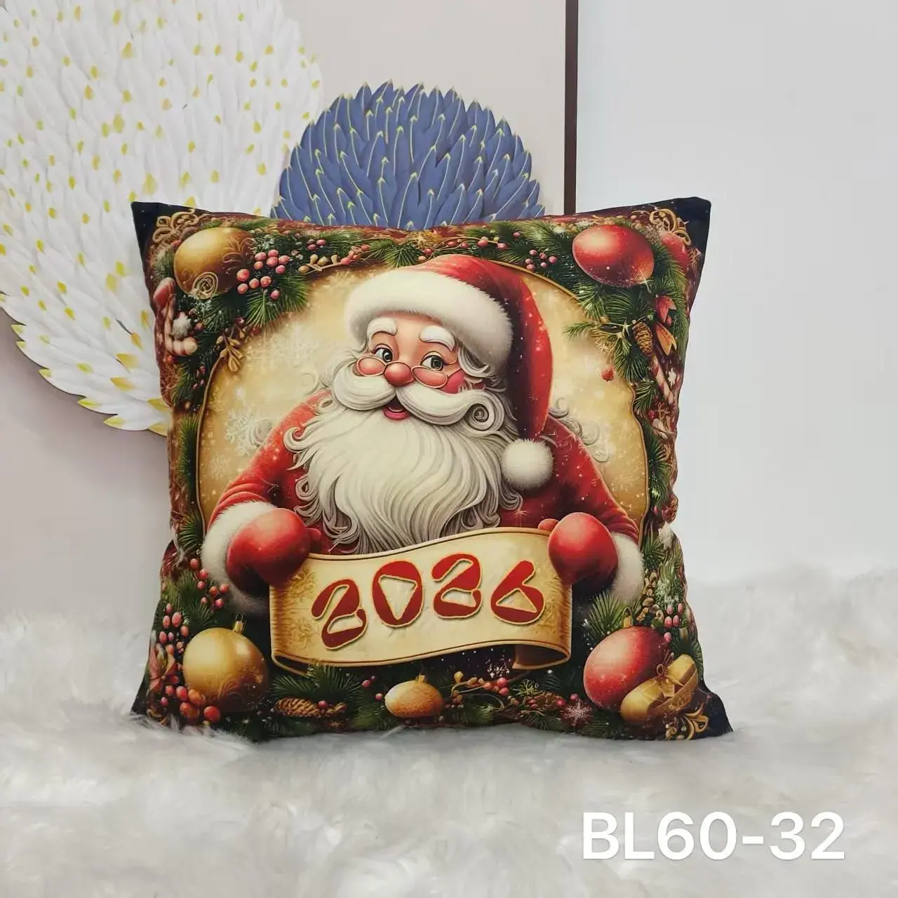 Poszewki Homefore99 Świąteczny Mikołaj 40x40cm, w wielu kolorach – wzór 2