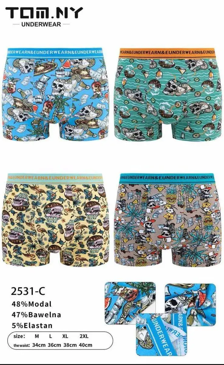 Bokserki męskie TOM.NY 48% bawełna S-L-XL