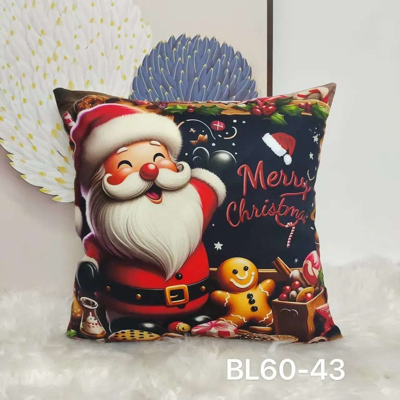 Poszewki Homefore99 Świąteczny Mikołaj 40x40cm, w wielu kolorach – wzór 3
